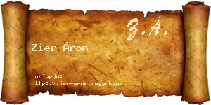 Zier Áron névjegykártya